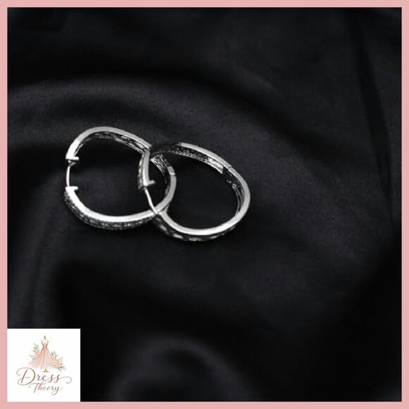 Sterling Silver 18K CZ Huggie Hoop Earrings 18mm Post Back Party - Picture 8 of 8